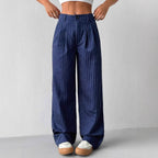 Women's Elegant Wide-Leg Striped Trousers