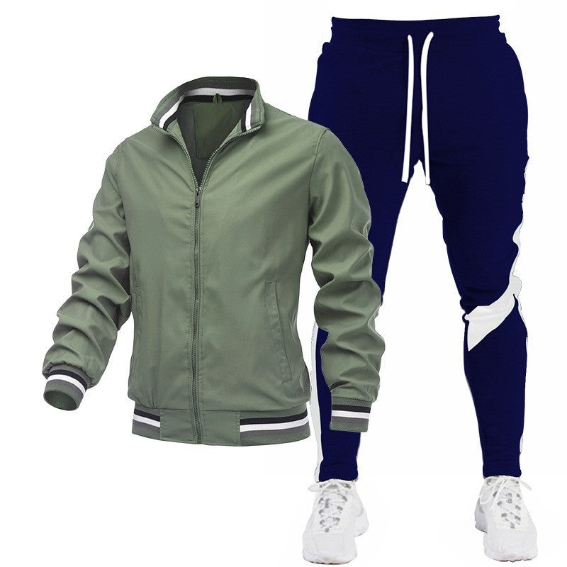 Men's Sporty Track Jacket and Jogging Pants Set