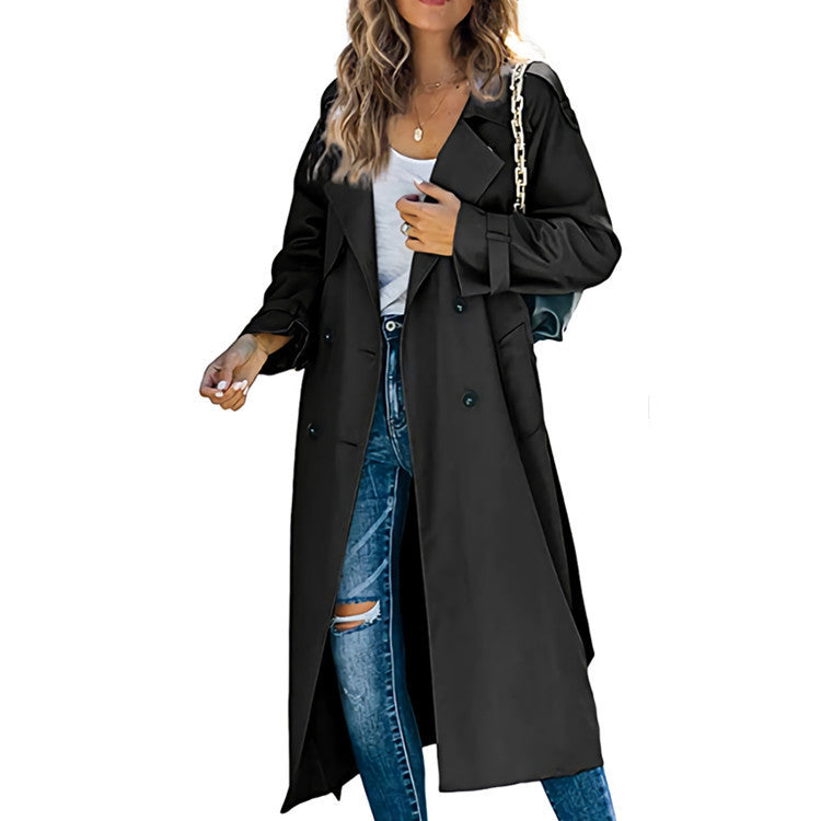 Elegant Oversized Trench Coat with Waist Belt
