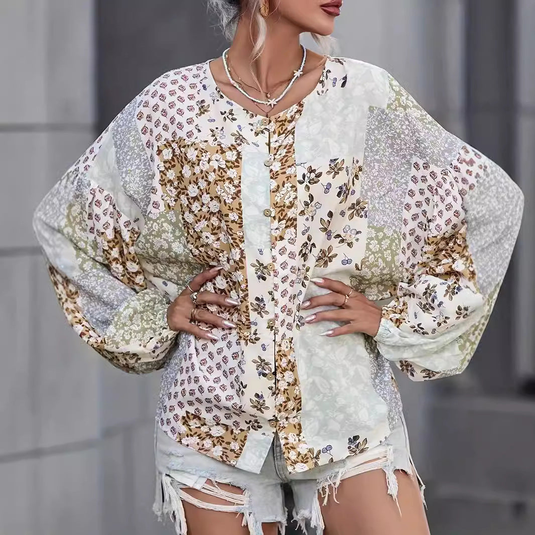 Women's Patchwork Design Blouse