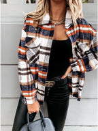 Women's Plaid Flannel Shirt with Pockets