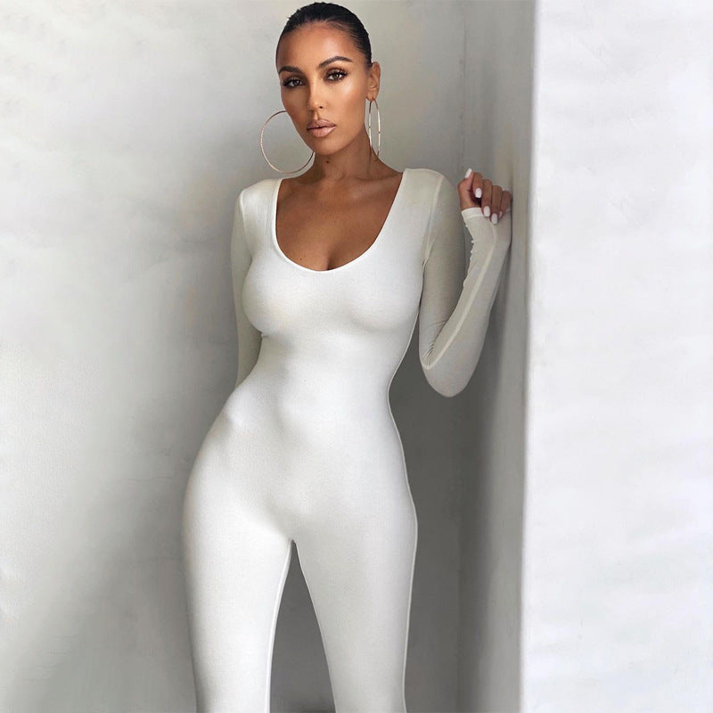 Women's Long Sleeve Bodycon Jumpsuit