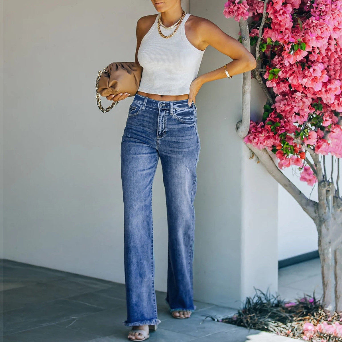 Women's High-Waisted Retro Flared Jeans