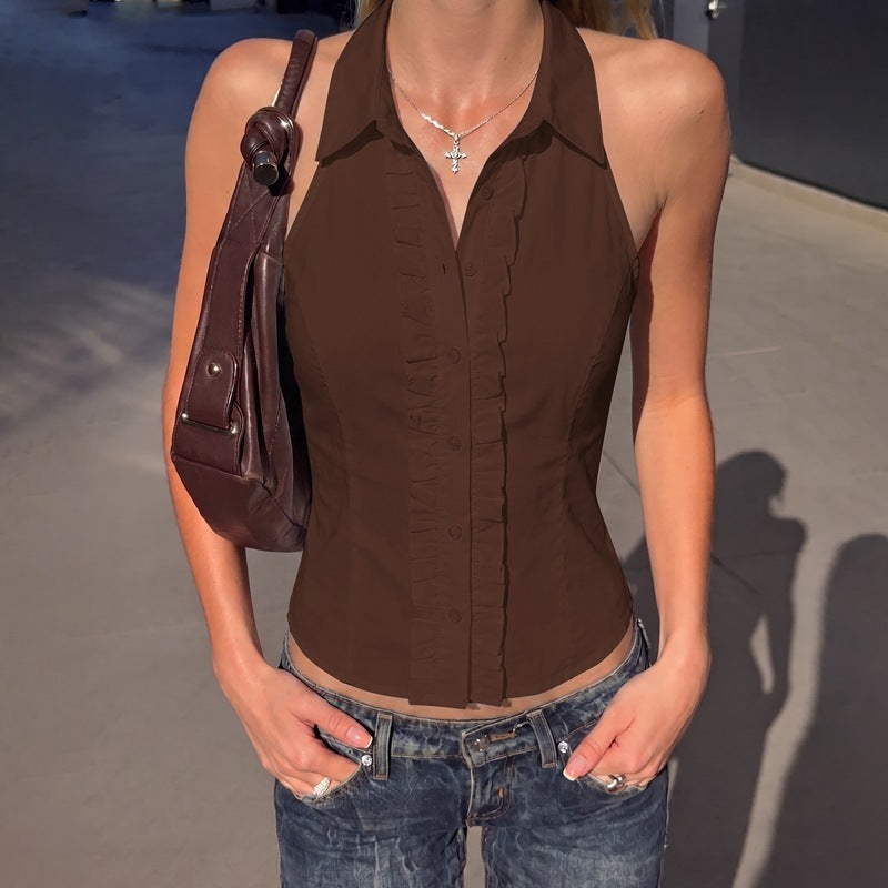 Women's Shirt with Ruffle Details