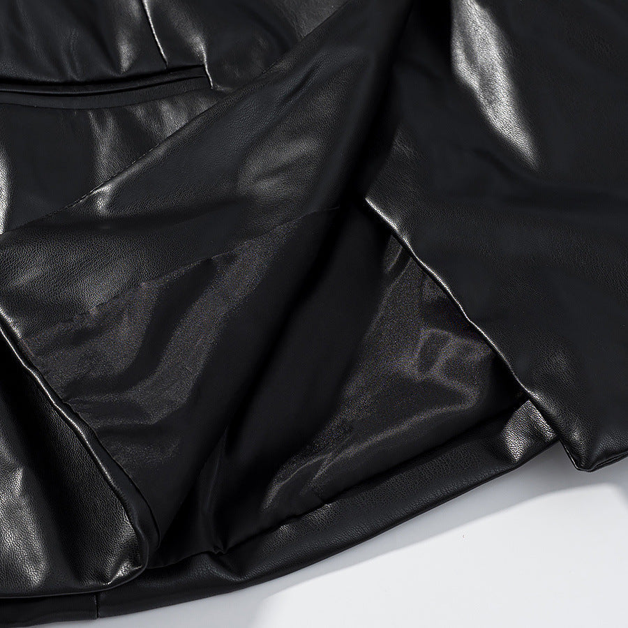 Elegant Faux Leather Jacket