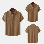 Women's Short-Sleeve Shirt with Practical Chest Pockets and Casual Structure