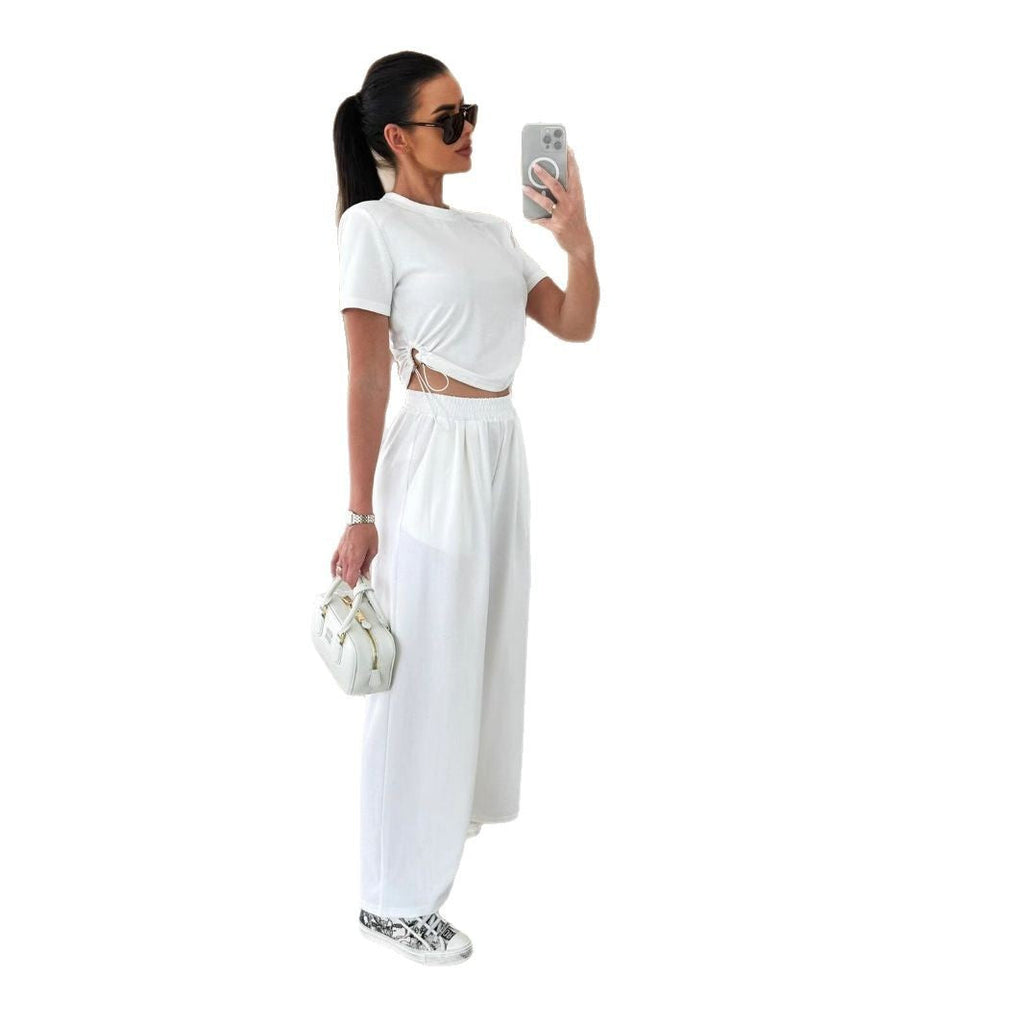Women's Relaxed Set with Fashionable Lace-Up Details
