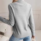 Elegant Turtleneck Sweater with Button Details
