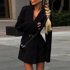 Women's Elegant Blazer Jacket with Belt