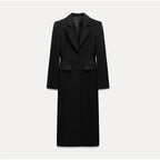 Women's Elegant Long Blazer with Slim Silhouette and Classic Details