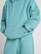Women's Casual Fleece Jumpsuit with Spacious Hood and Practical Pockets