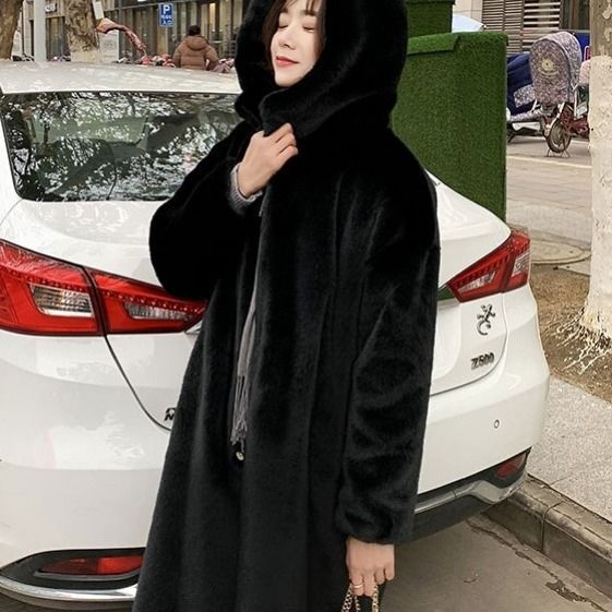 Women's Plush Hooded Coat