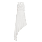 Women's Evening Dress with Asymmetric Cut and Ruching
