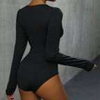 Women's Bodysuit with Elegant Lace Trim and Flattering Cut