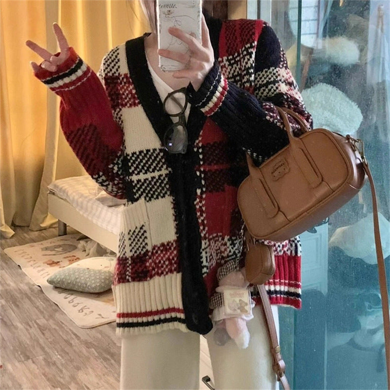 Women's Striped Knit Cardigan