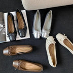 Women's Ballet Flats with Decorative Bow Design and Comfortable Footbed