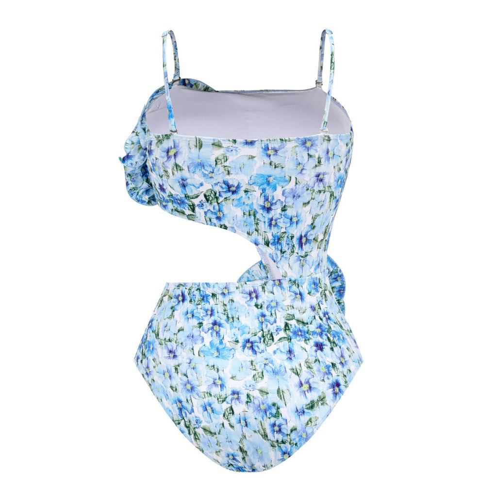 Women's Swimsuit with Charming Cut-Out Design and Overlapping Neckline