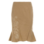 Elegant Floral Wrap Skirt with Wide Hem