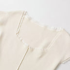 Women's Fitted Short-Sleeve Ribbed Shirt