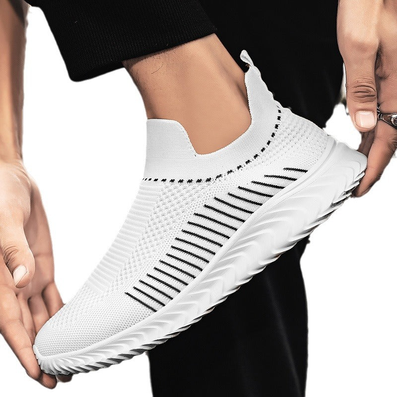 Women's Breathable Slip-On Sneakers with Elastic Upper and Flexible Ankle Support