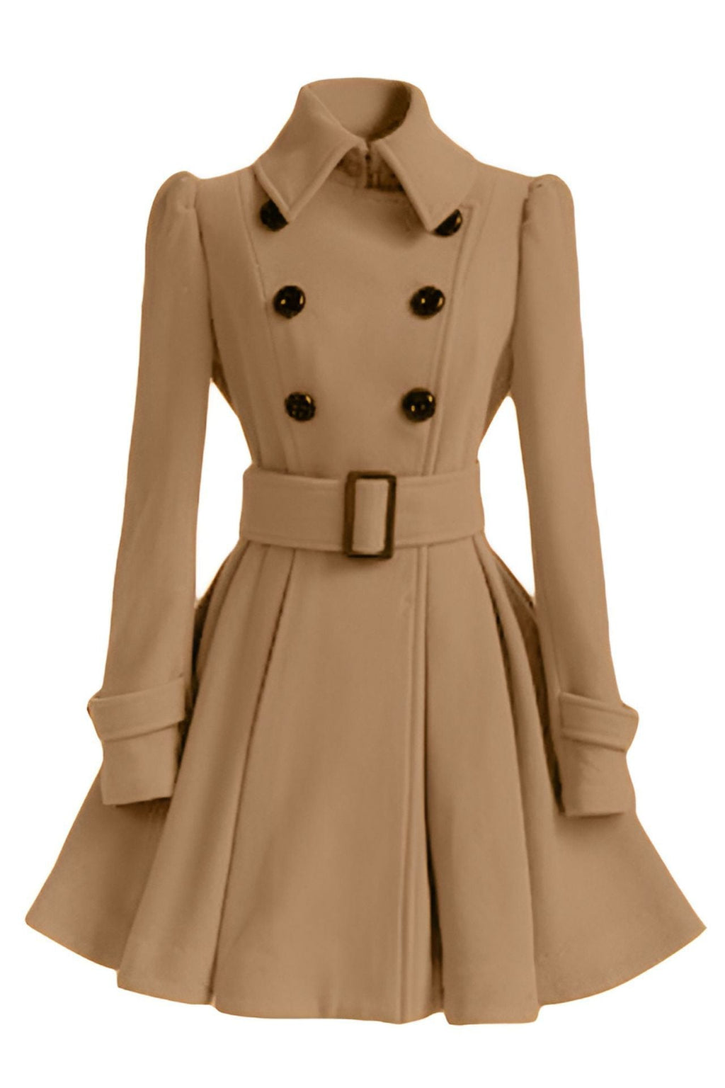 Women's Elegant Trench Coat with Tailored Cut and Decorative Buttons