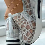 Women's Breathable Slip-On Sneakers with Glitter Pattern