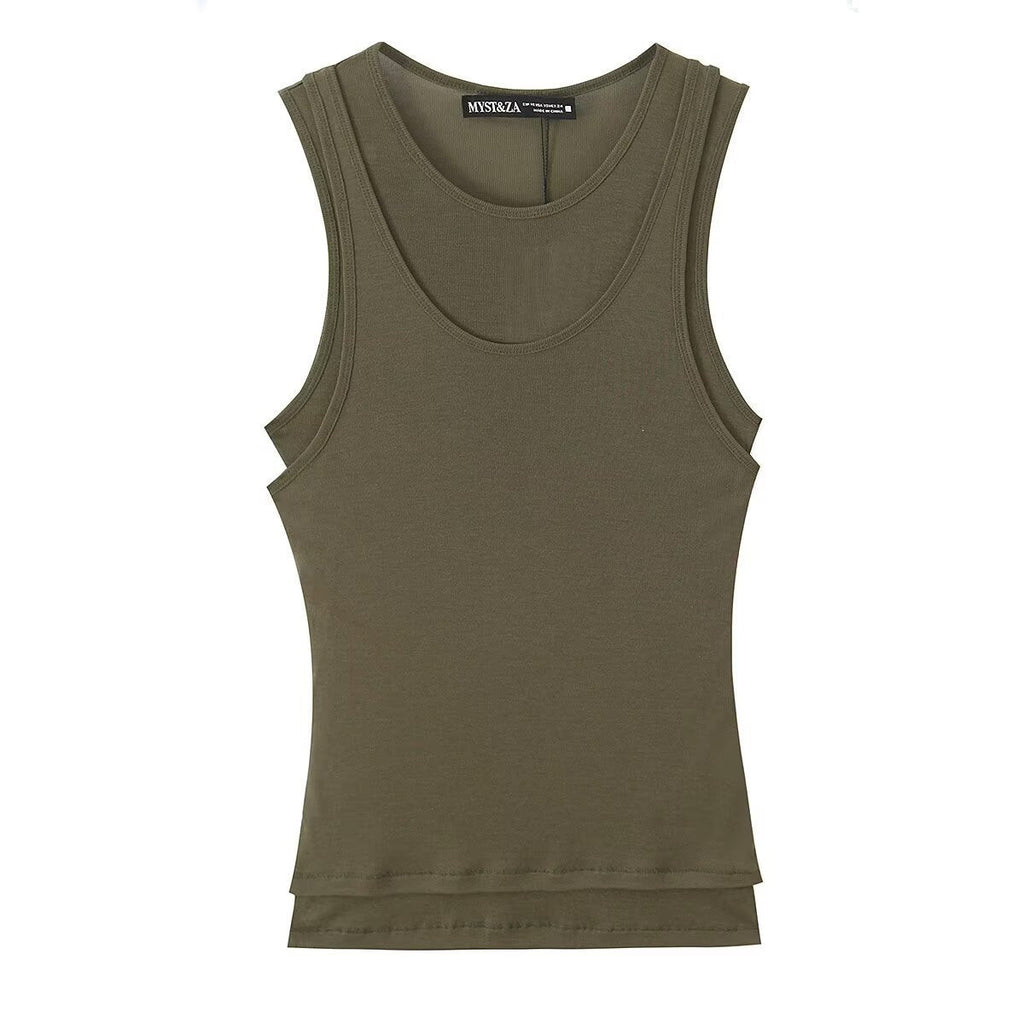 Women's Sleeveless Tank Top in High-Quality Stretch Fabric