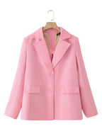 Women's Blazer and Shorts Set with Pockets