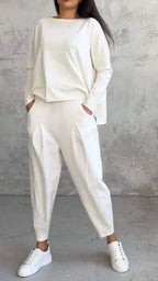 Women's Comfortable and Casual Two-Piece Set with Wide Cut
