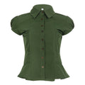Elegant Blouse with Puff Sleeves and Tailored Fit