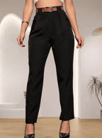 Elegant High-Waisted Pants with Pleat Details
