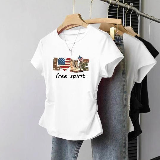Women's Crop T-Shirt with Fitted Cut and Modern Design