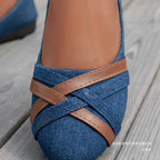 Women's Ballet Flats with Elegant Cross-Strap