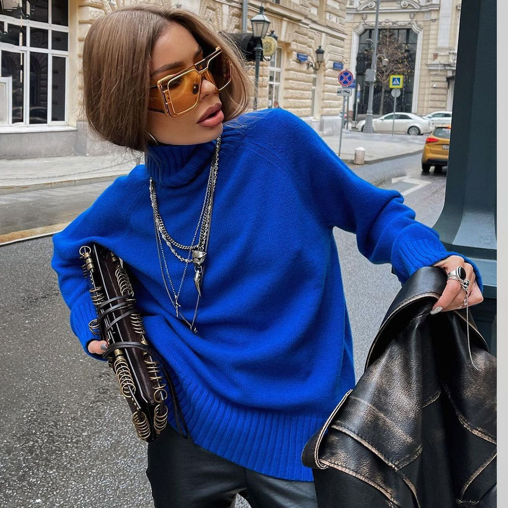 Women's Fine Knit High-Neck Pullover