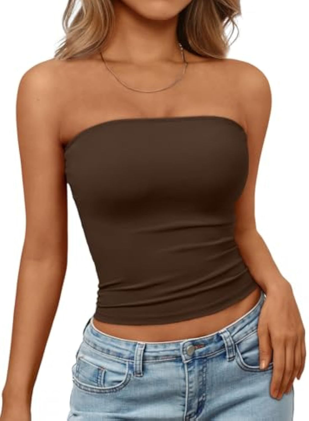 Women's Elastic Bandeau Top with Form-Fitting Cut