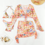 Women's Crop Top and Mini Skirt Ensemble with Ruffles