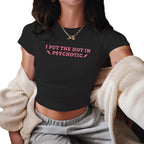 Women's Cropped T-Shirt with Cherry Print
