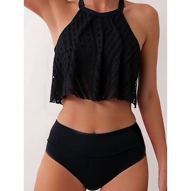 Women's Swim Shirt with High Neck and Airy Inserts