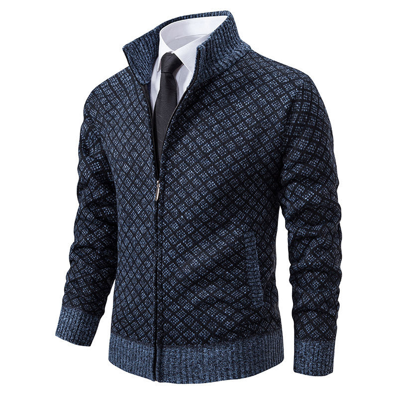 Women's Elegant Cardigan with Stand-Up Collar