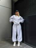 Women's Comfortable Cozy Loungewear Set with Elastic Waist and Wide-Leg Pants