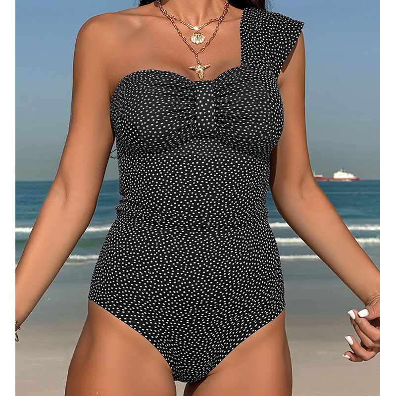 Women's Asymmetrical Ruffled One-Piece Swimsuit