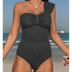 Women's Asymmetrical Ruffled One-Piece Swimsuit