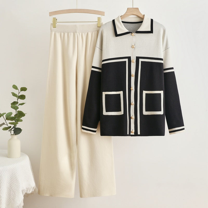 Women's Cozy Knit Loungewear Set with Pockets