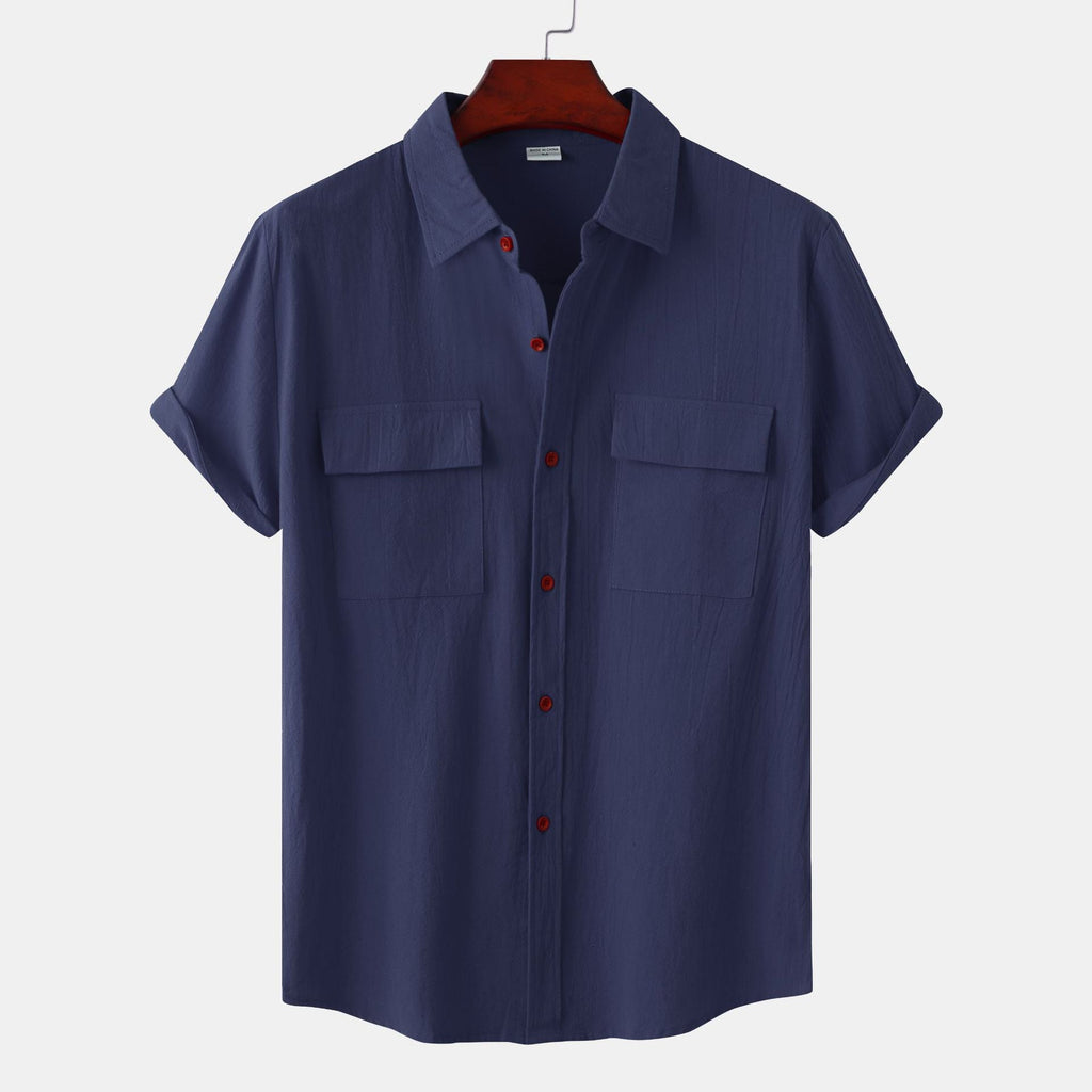 Women's Short-Sleeve Shirt with Practical Chest Pockets and Casual Structure