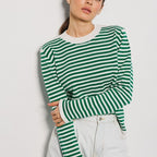Women's Striped Casual Cotton-Blend Sweater