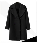 Women's Elegant Double-Breasted Coat with Modern Lapel