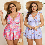 Women's Swimsuit with Floral Print and Pockets