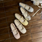 Women's Ballet Flats with Elegant Shine and Playful Bow Detail