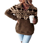 Women's Fleece Sweater with Aztec Pattern