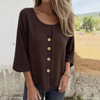 Women's Elegant and Casual Blouse with Button Detail